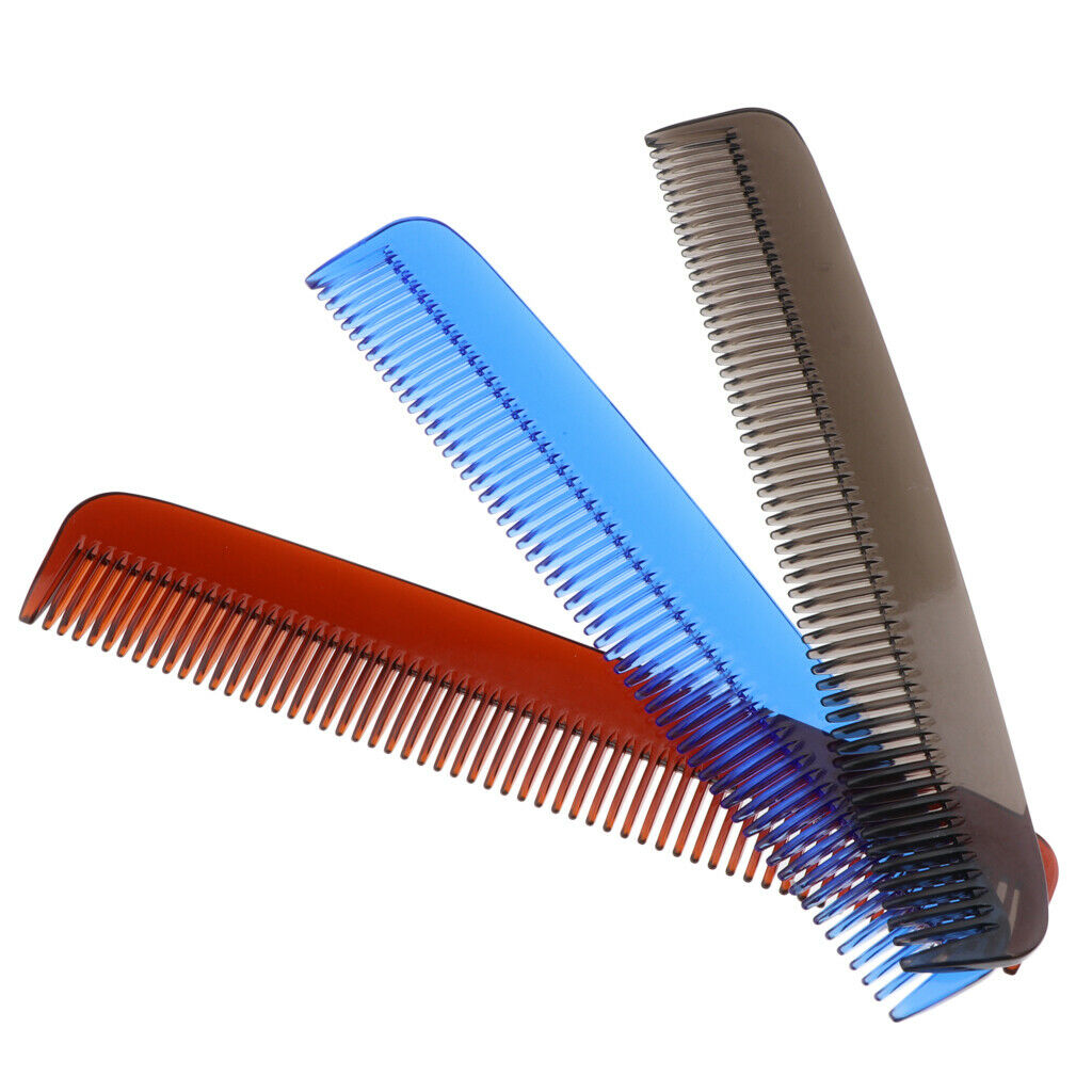 Salon Hair Cutting Styling Fine Tooth Comb Plastic Beard Grooming Comb Blue