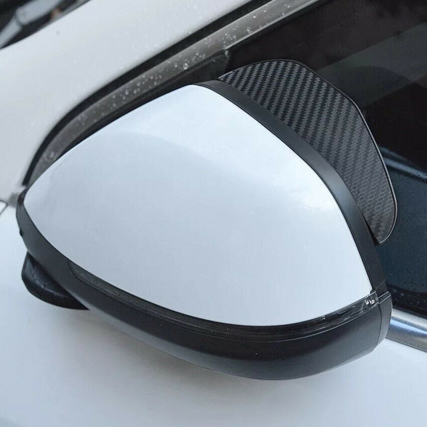 2X Car Carbon Fiber Rear View Side Mirror Rain Board Eyebrow Guard Sun Visor