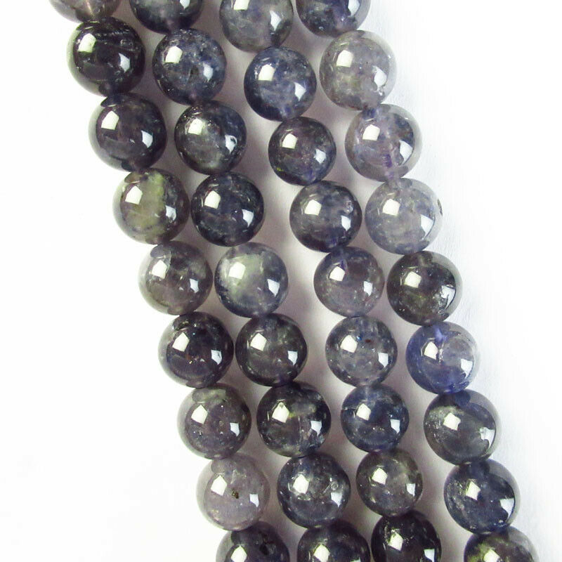 One Strand 8mm A++ 100% Natural Lolite Stone Ball Loose Bead 15.5 inch A-316TZ