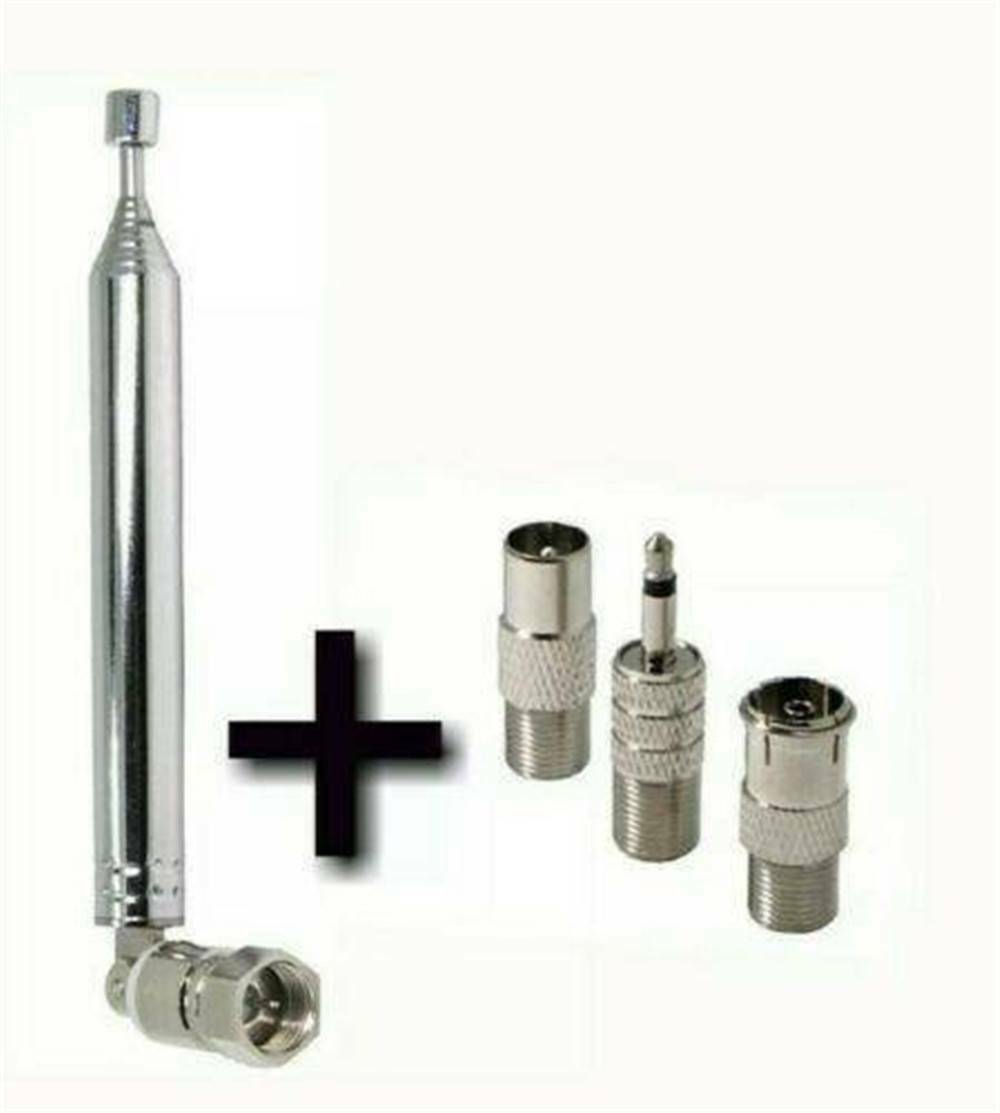 For DAB TV FM Radio Replacement F Type 77 cm 7 Section Telescopic Aerial Antenna
