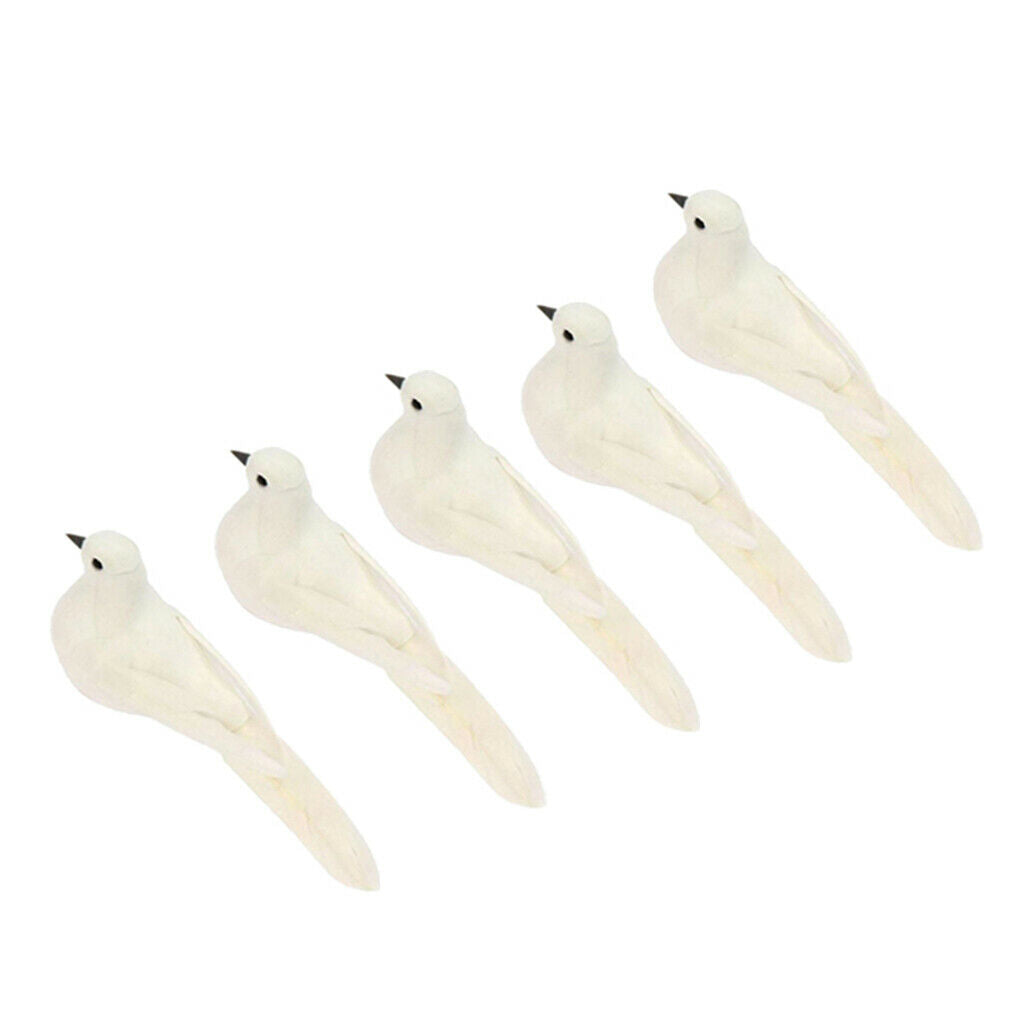 Set of 5 Artificial Birds Pigeon Outdoor Garden Pond Decor Ornament Figures