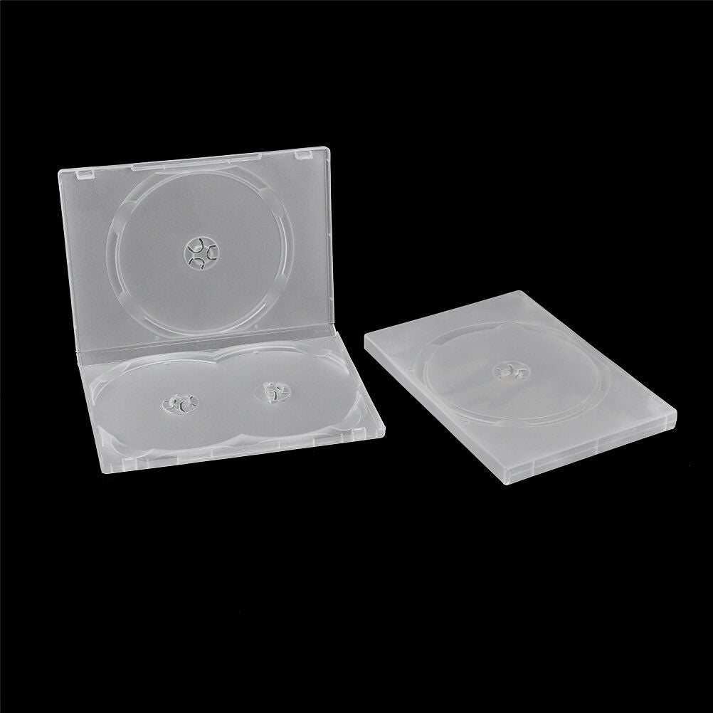 2PCS Clear 3 Disc Holds DVD CD Case Movie Box Storage Holder Cover 14M.l8