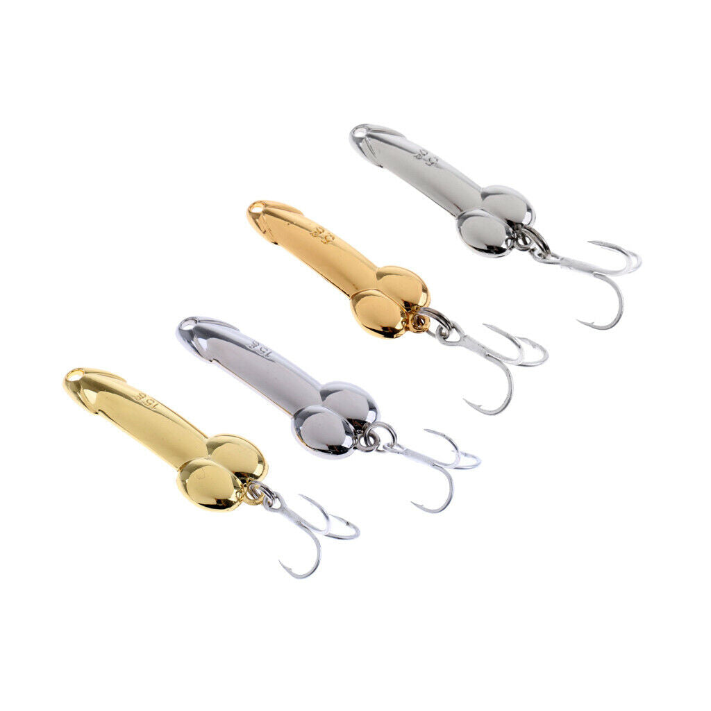 Pack of 4 Fish Lures Bass Funny Tackle Hooks  Metal