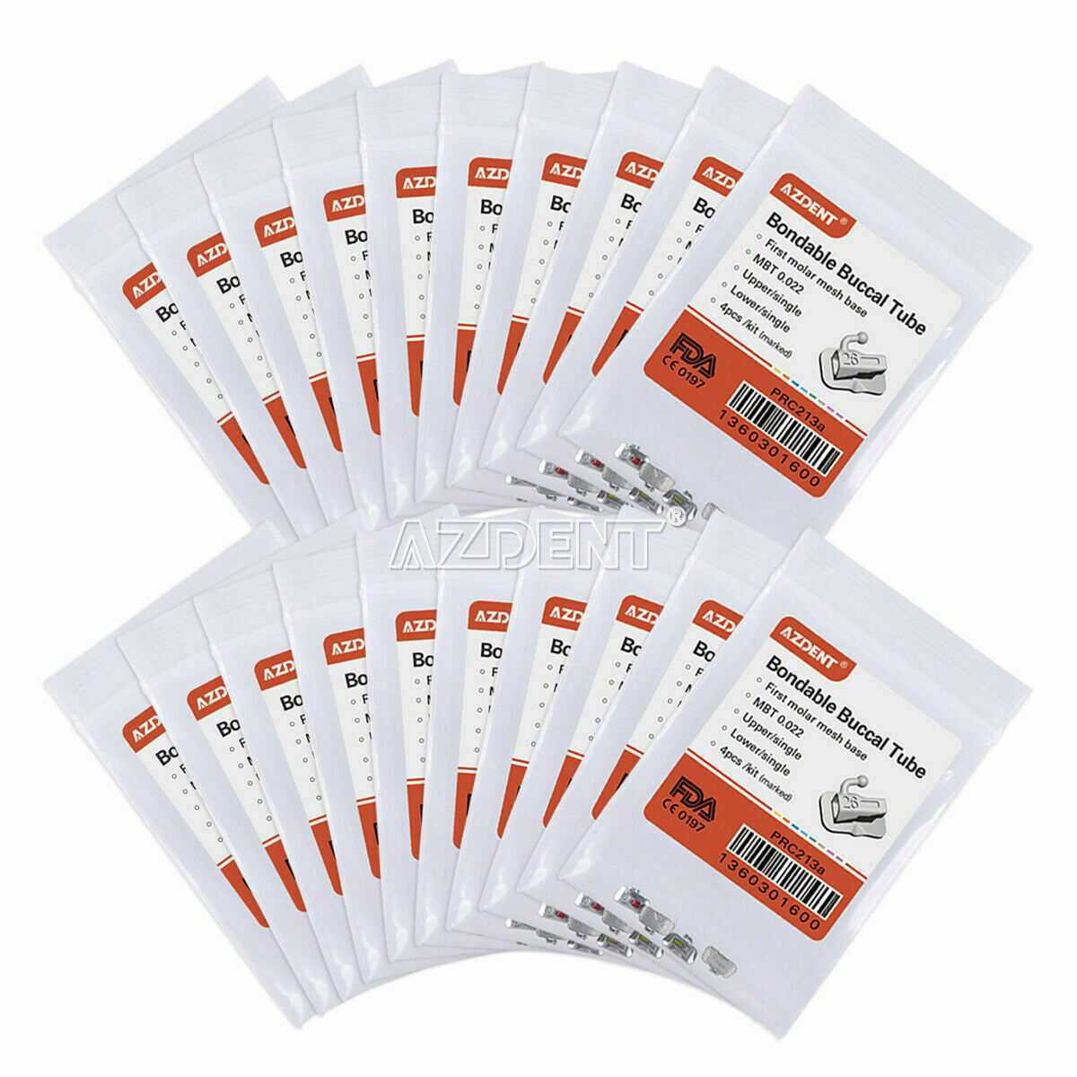 100 X Dental Orthodontic Buccal Tubes 1st Molar MBT 022 Bondable Non-Convertible