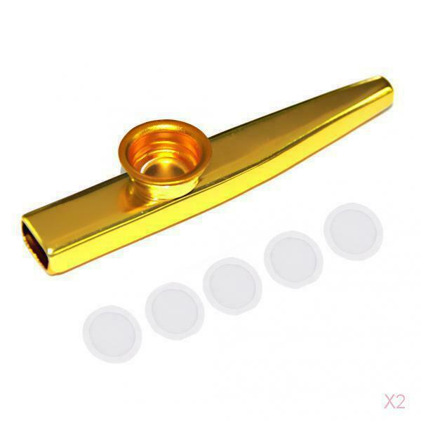 Musical Instrument Aluminium Alloy Kazoo with Diaphragm-Golden