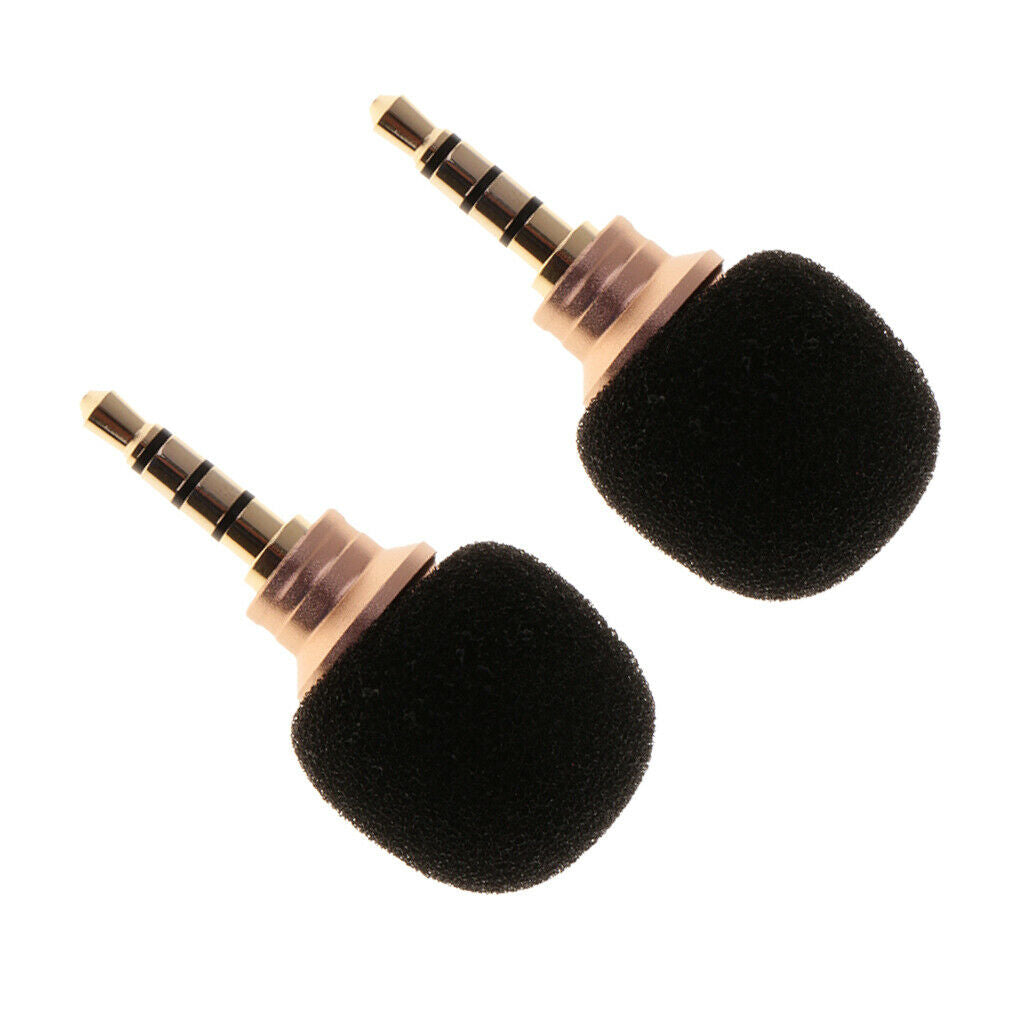 Lovoski 2 PCS Black 3.5mm Microphone Mic For Mobile Cell Phone, Portable