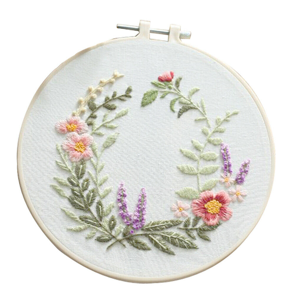 Floral Embroidery Kit Chinese Complete Cross Stitch Floss Needlework Kits