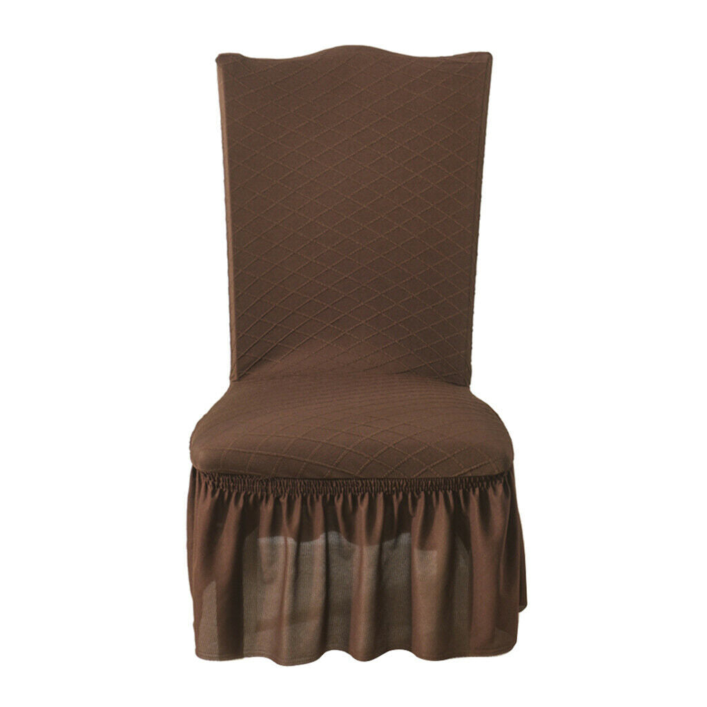 Stretchy Chair Covers Super Fit Anti-slip Chair Protector Dark Coffee