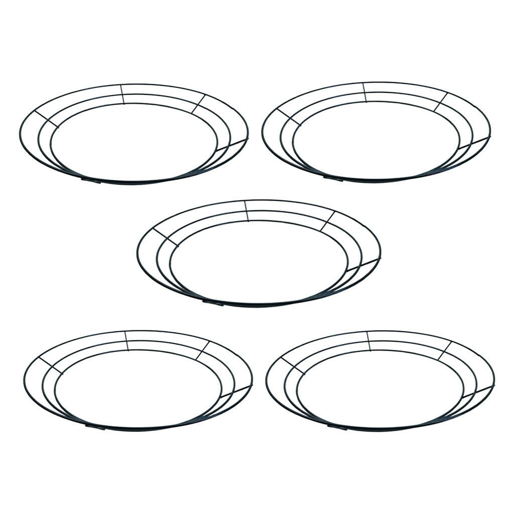 5Pcs/Set Round Metal Wire Floral Wreath Frame Floral Craft for Wedding 25cm