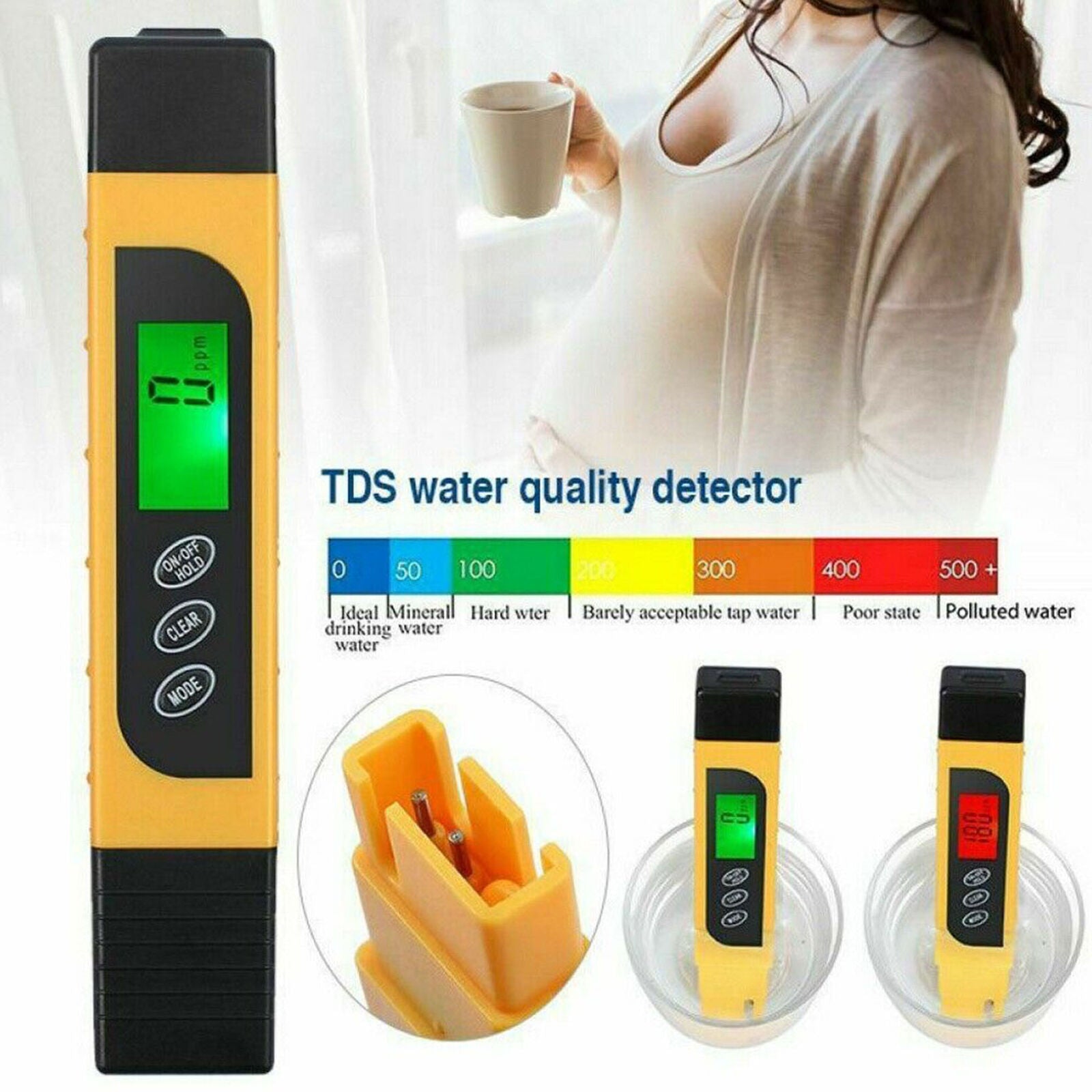 Professional Quality TDS EC Temperature Meter Water Quality Test Meter 0-9990ppm