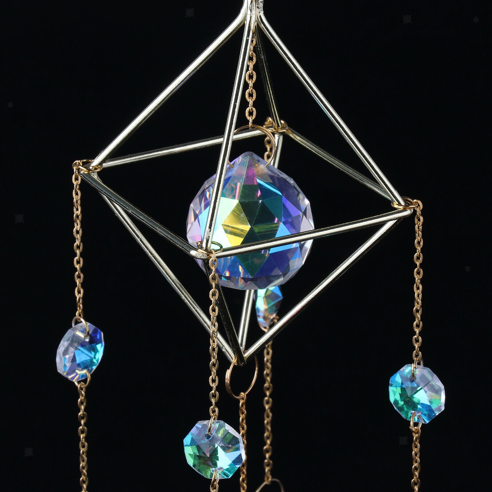 Geometric Crystal Suncatcher   Garden Home Window Hanging Decor