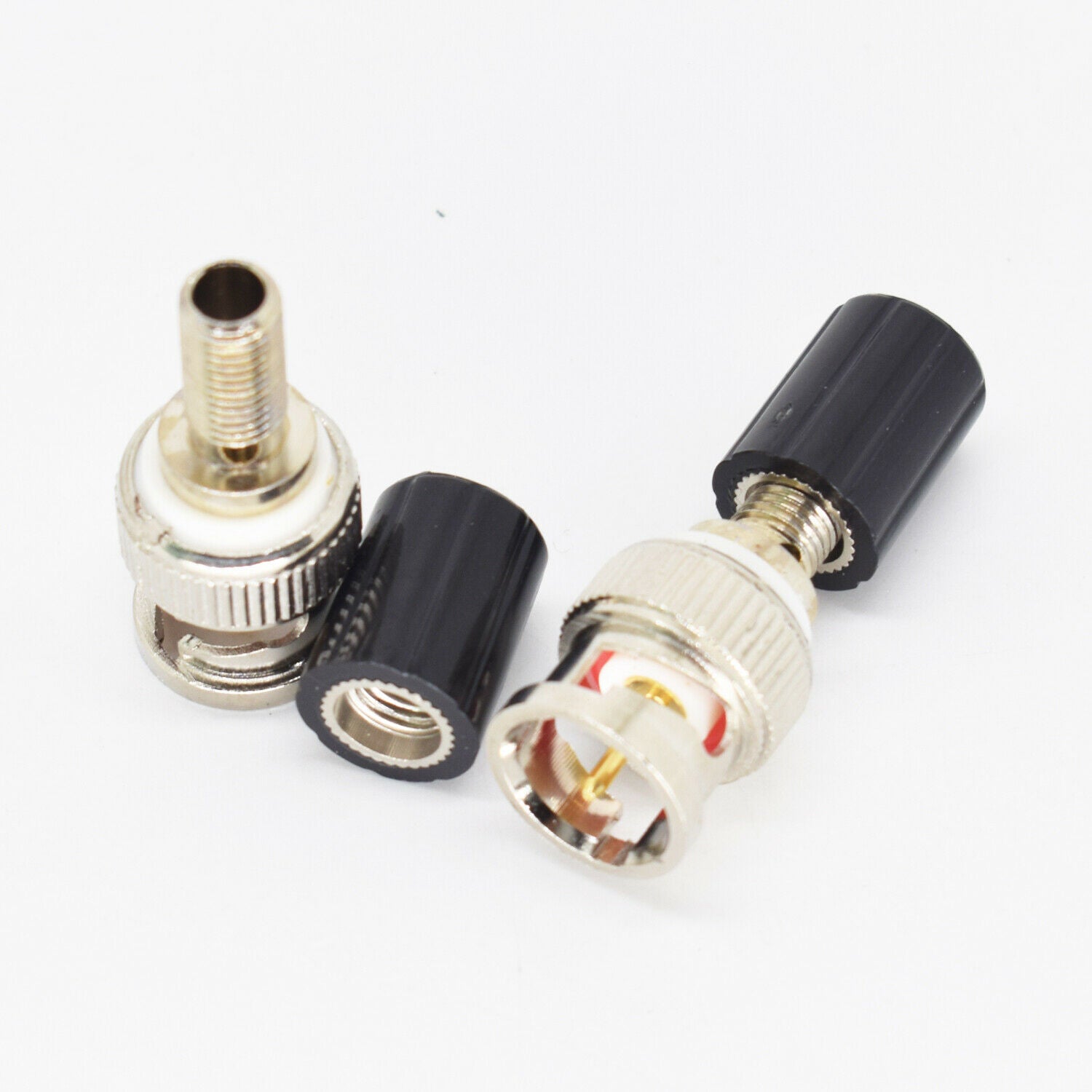 10x Nickel Plated BNC Male To 4mm Banana Female Jack Straight Adapter Connector