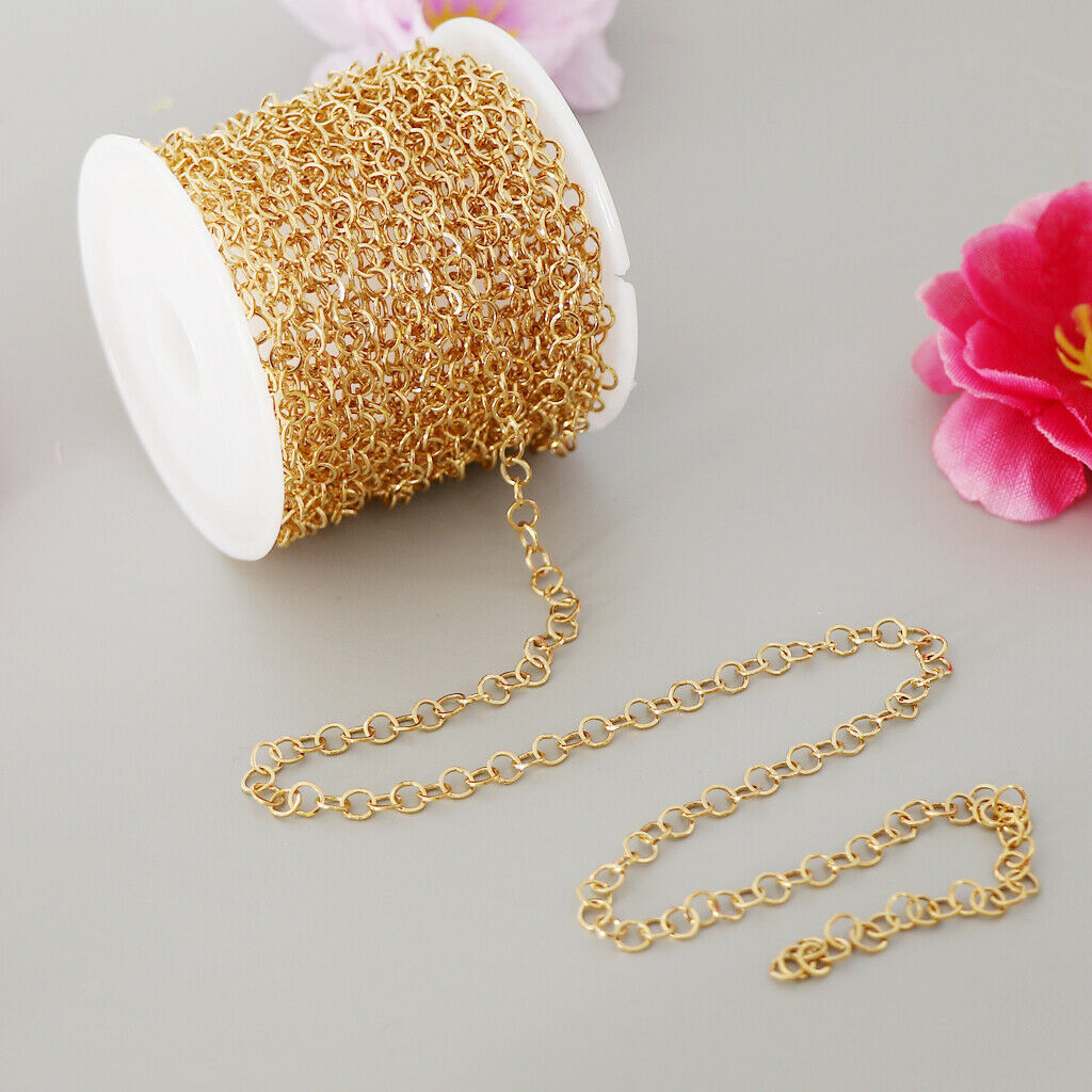 6 Meters Stainless Steel Cable Chain Link in Bulk for Necklace Bracelet Jewelry