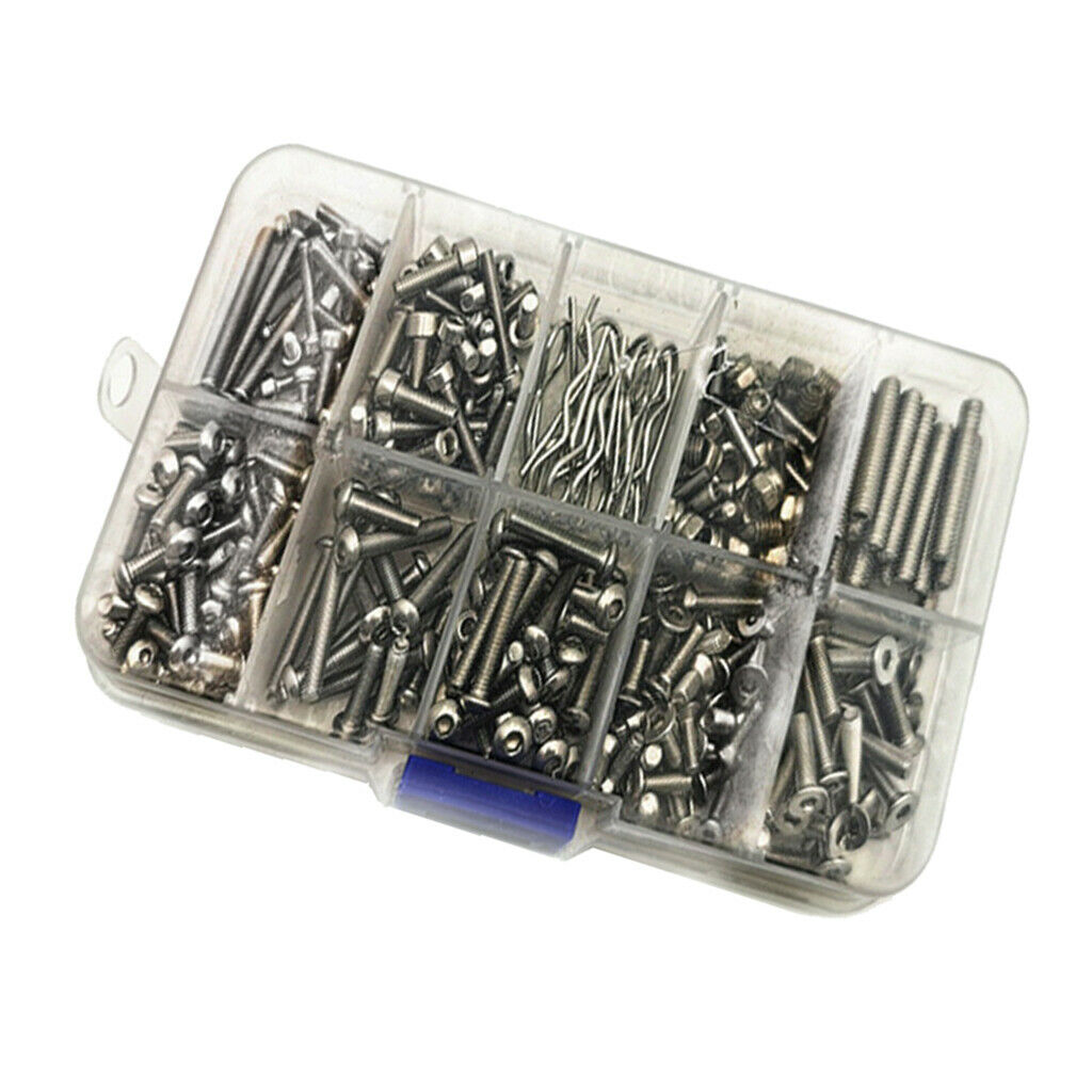Stainless Steel Screw Hardware Box Kit for Axial SCX10 II RC Crawler Accessories