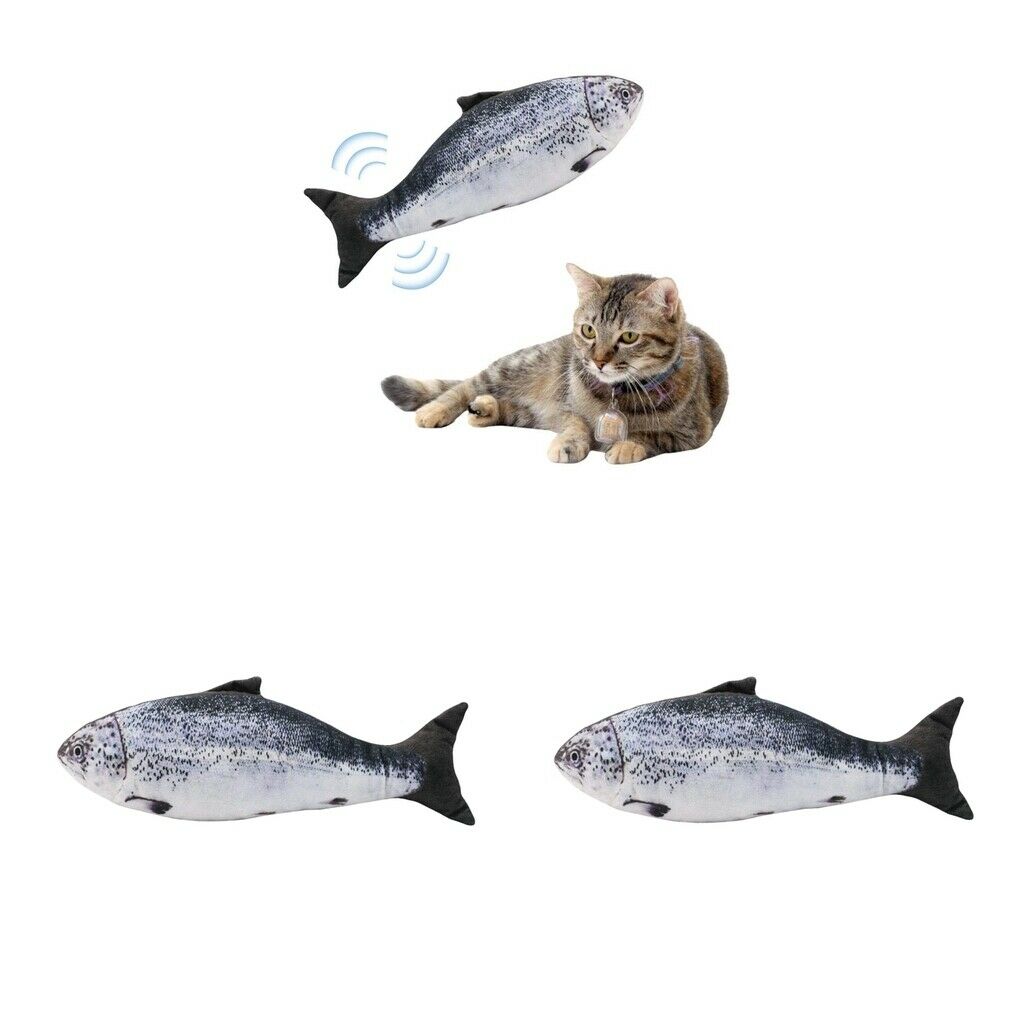 2pcs Cats Kitten Electric Fish Toys Realistic Cat Kicker Toys For Cat Salmon