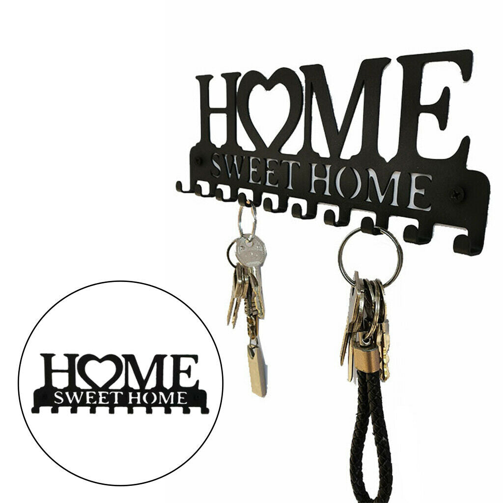 Retro Key Holder Hanger Hooks Hat Organizer Rack Kitchen Wall Ornament Decor