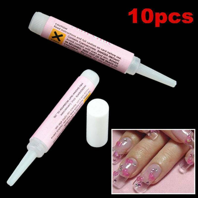 10pcs DIY Nail Glue Clear Strong Adhesive Acrylic False Nail Tips Art Rhinestone