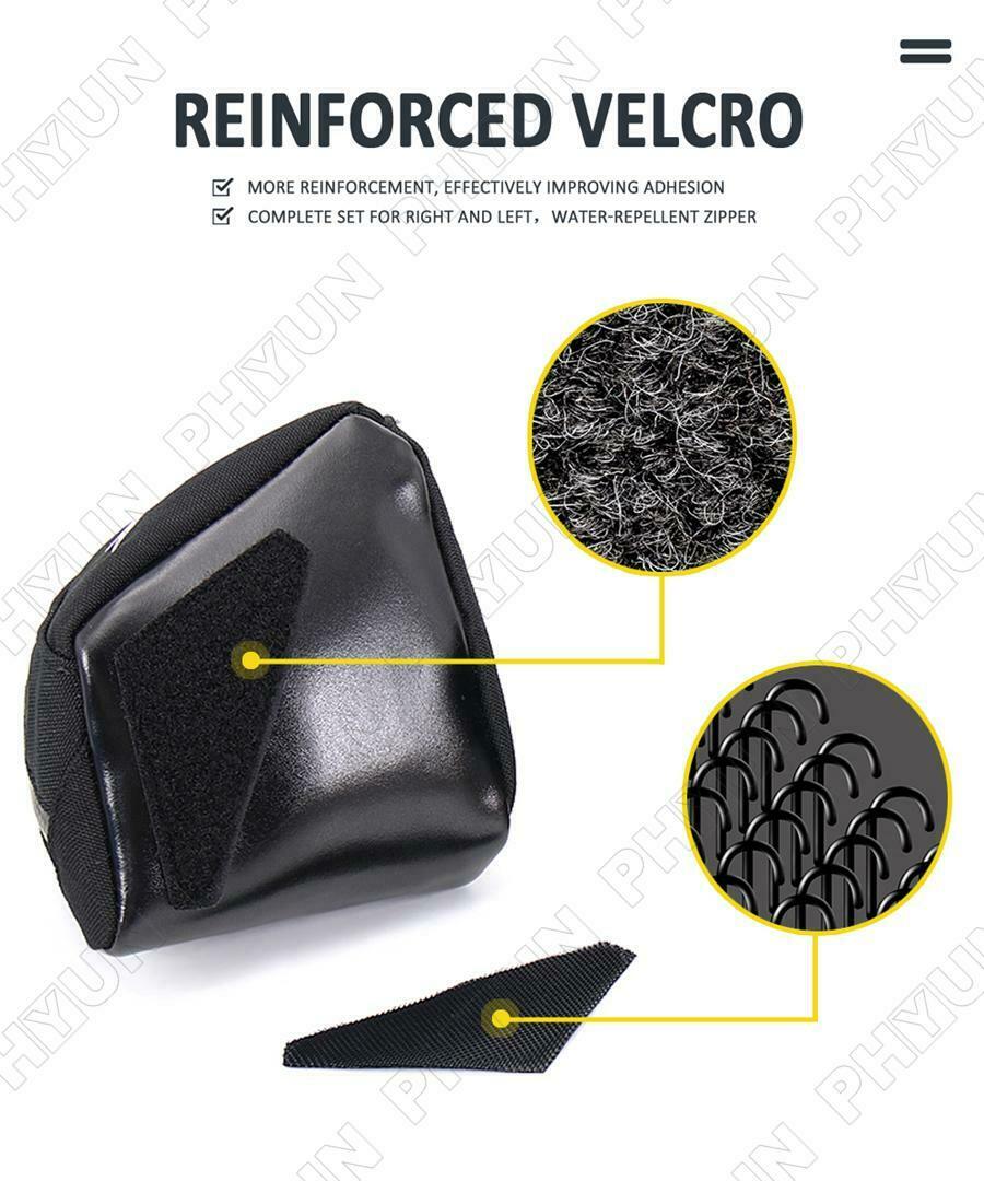 2Pcs Motorcycle Wind Deflector Bags Waterproof Tool Storage Bags Black Pockets