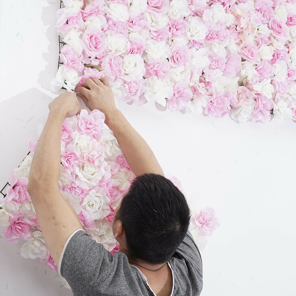 Artificial Flower Wall Panel Wedding Home Garden Venue Wall Hanging Backdrop