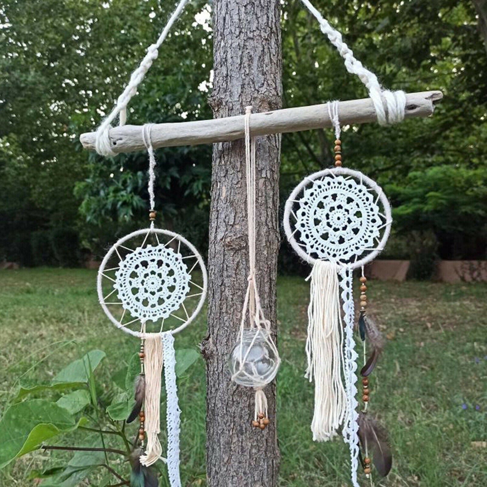 2Pcs Embroidery Hoops Macrame Ring Frame DIY Dream Catcher Hanging Wedding