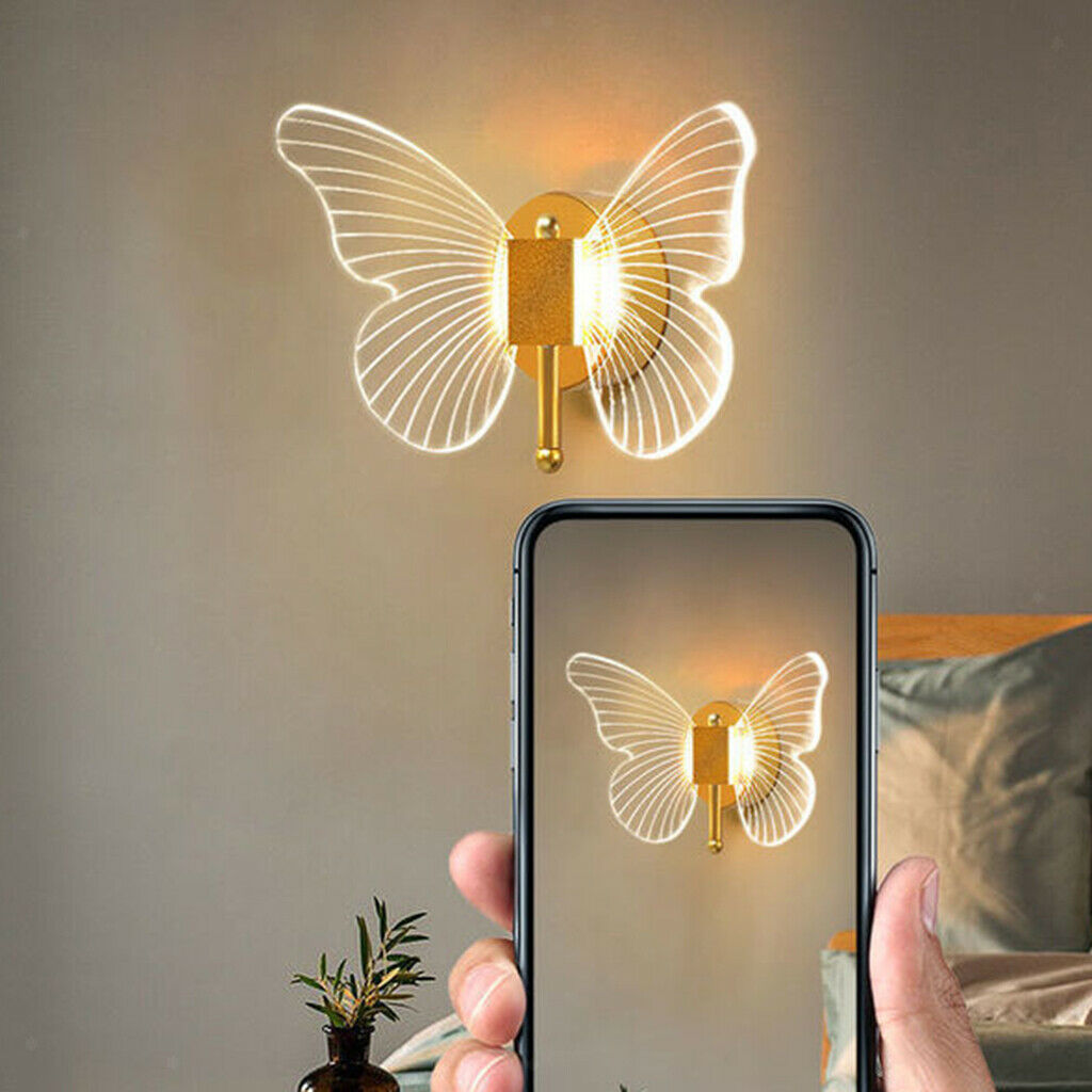 Modern Butterfly Wall Lamps Indoor Home Lighting Stair Hallway Fixture Decor