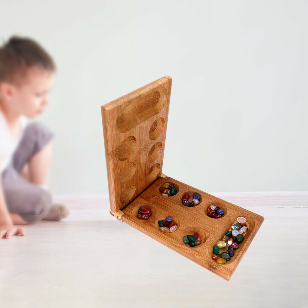 Portable Classic Strategy Mancala Board Game Set for Adults Foldable Board