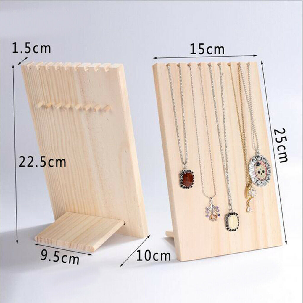 Wooden Jewelry Display Hanging Showcase Stand Desktop Necklace Jewelry Rack