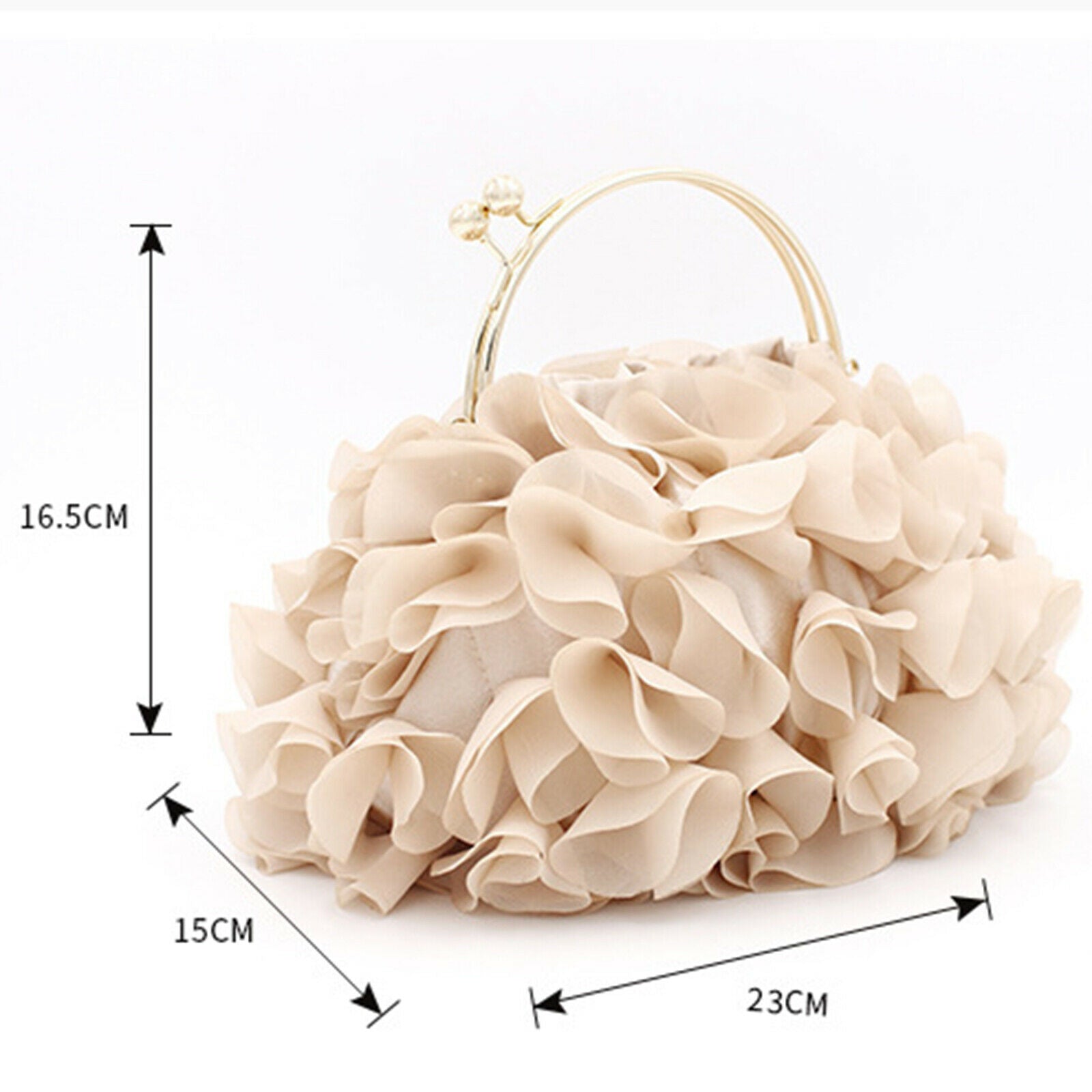 Flower Clutch for Women Formal Party Bride Top-Handle Evening Bag Handbag
