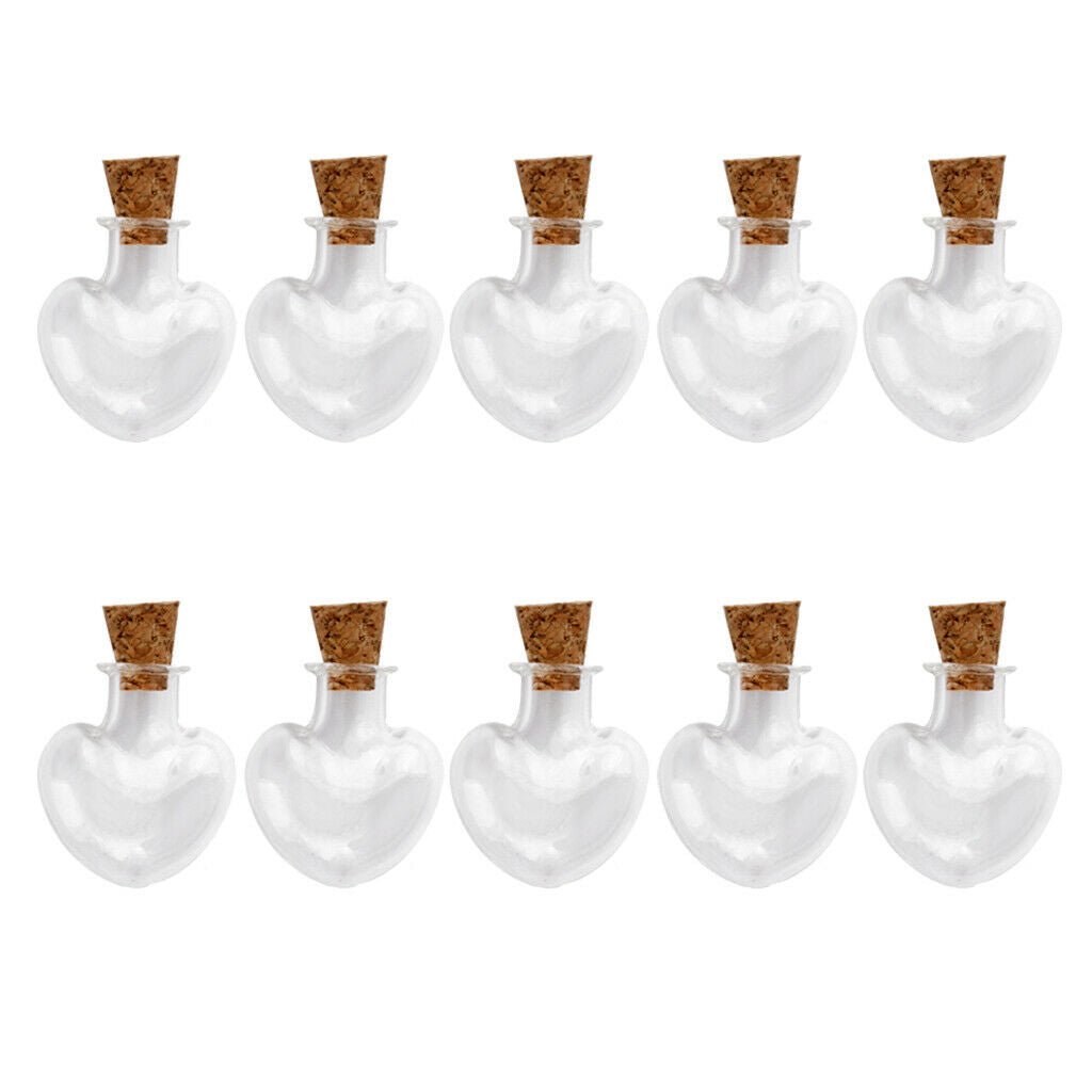 Lot of 30, Mini Glass Empty Bottle Vial Jar with Cork Stopper Pendant DIY
