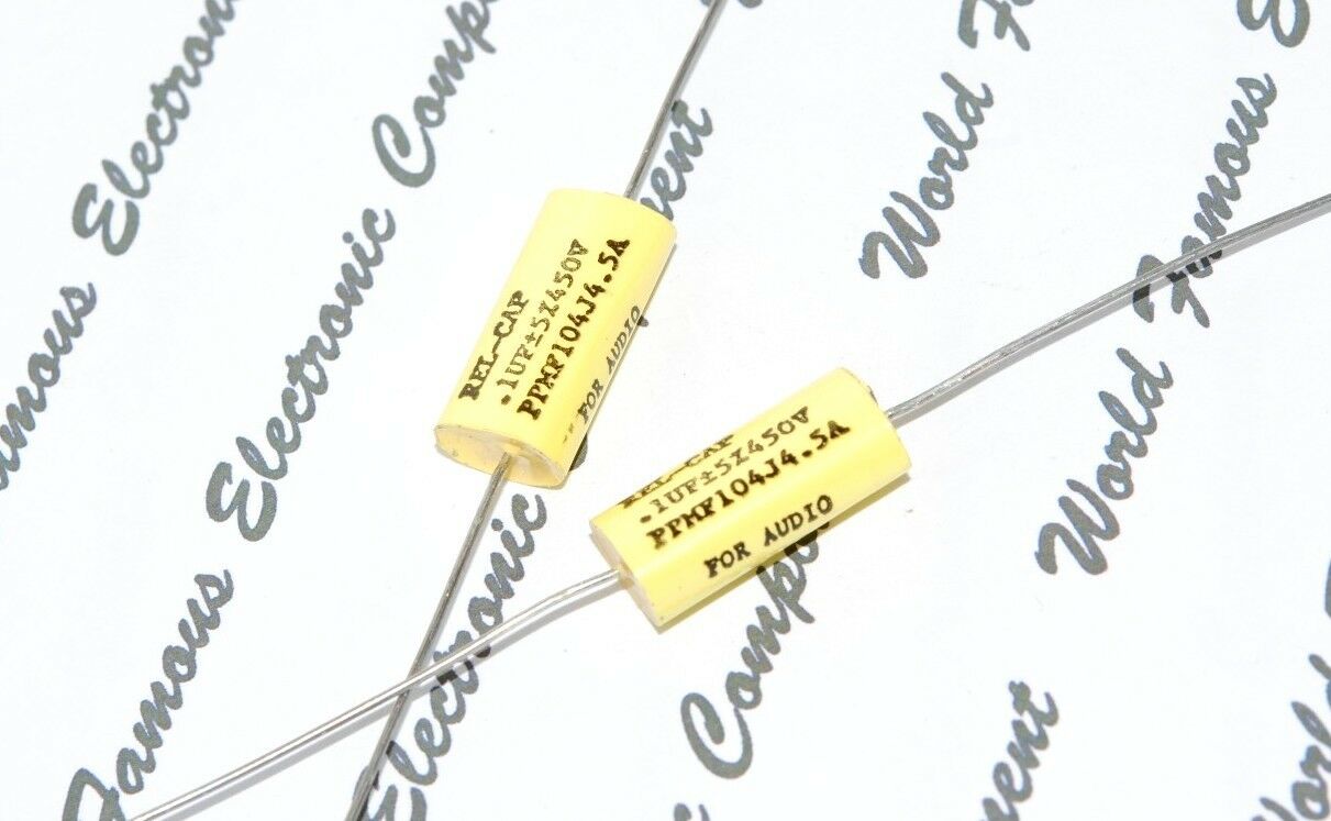 1pcs - REL-CAP PPMF 0.1uF (0.1µF 100nF) 450V 5% Axial Capacitor - FOR AUDIO