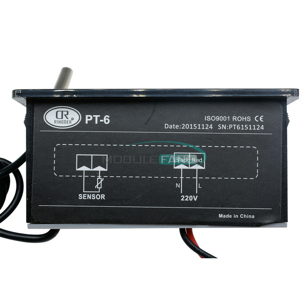 PT-6 220V -50 ℃~ + 110 ℃ Digital Thermometer Temperature Meter Aquarium +Sensor
