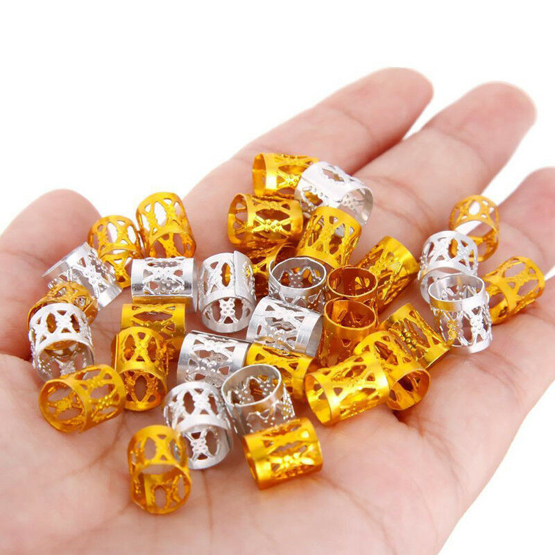 80Pcs Decorations Pendants Dreadlocks Beads Metal Cuffs Hair Rings Clips Lt
