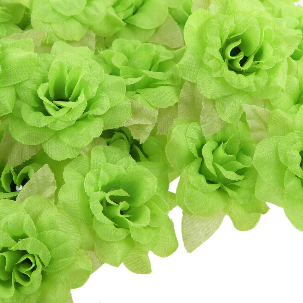 50Pcs Silk Rose Artificial Leaf Flower Head Wedding Home Party Decor Green