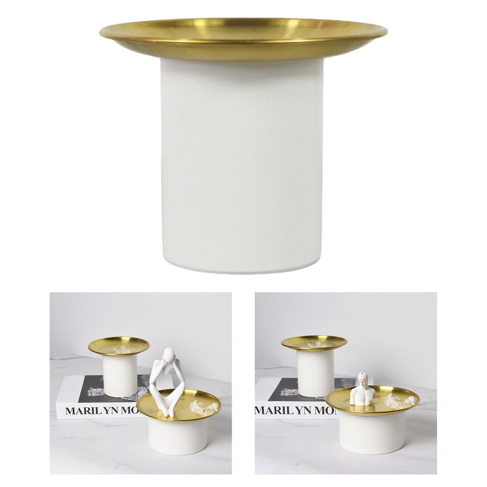 Storage Box Lidded Snack Jewelry Storage Plate Decor Gift White Small