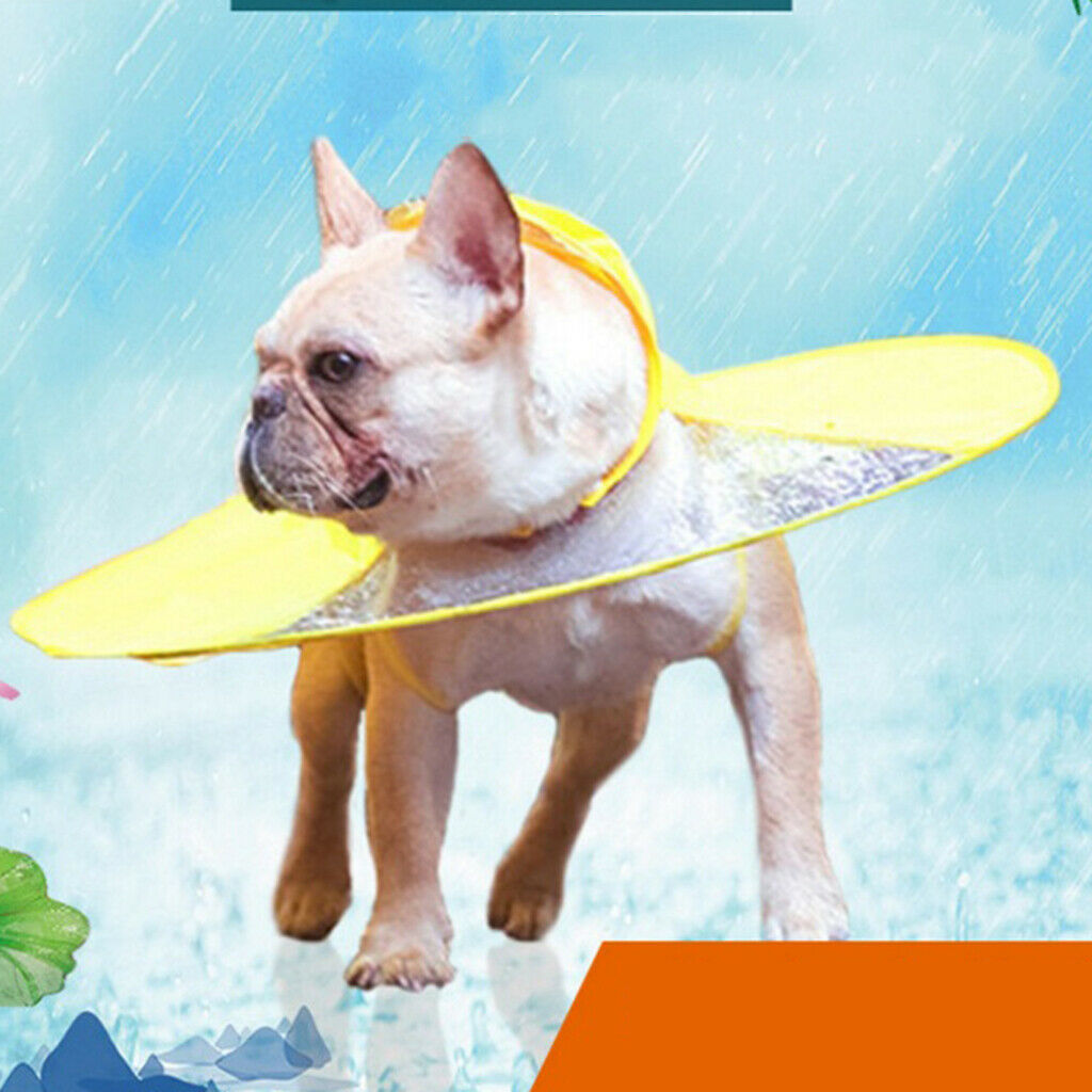 Fashion Dog Adjustable UFO Shape Dog Raincoat Slicker Rain Jacket Blue M
