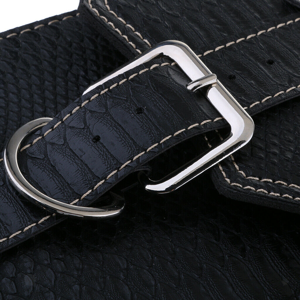2x Motorbike Leather Swing Arm Pannier Saddle Bag Alligator Emboss Black