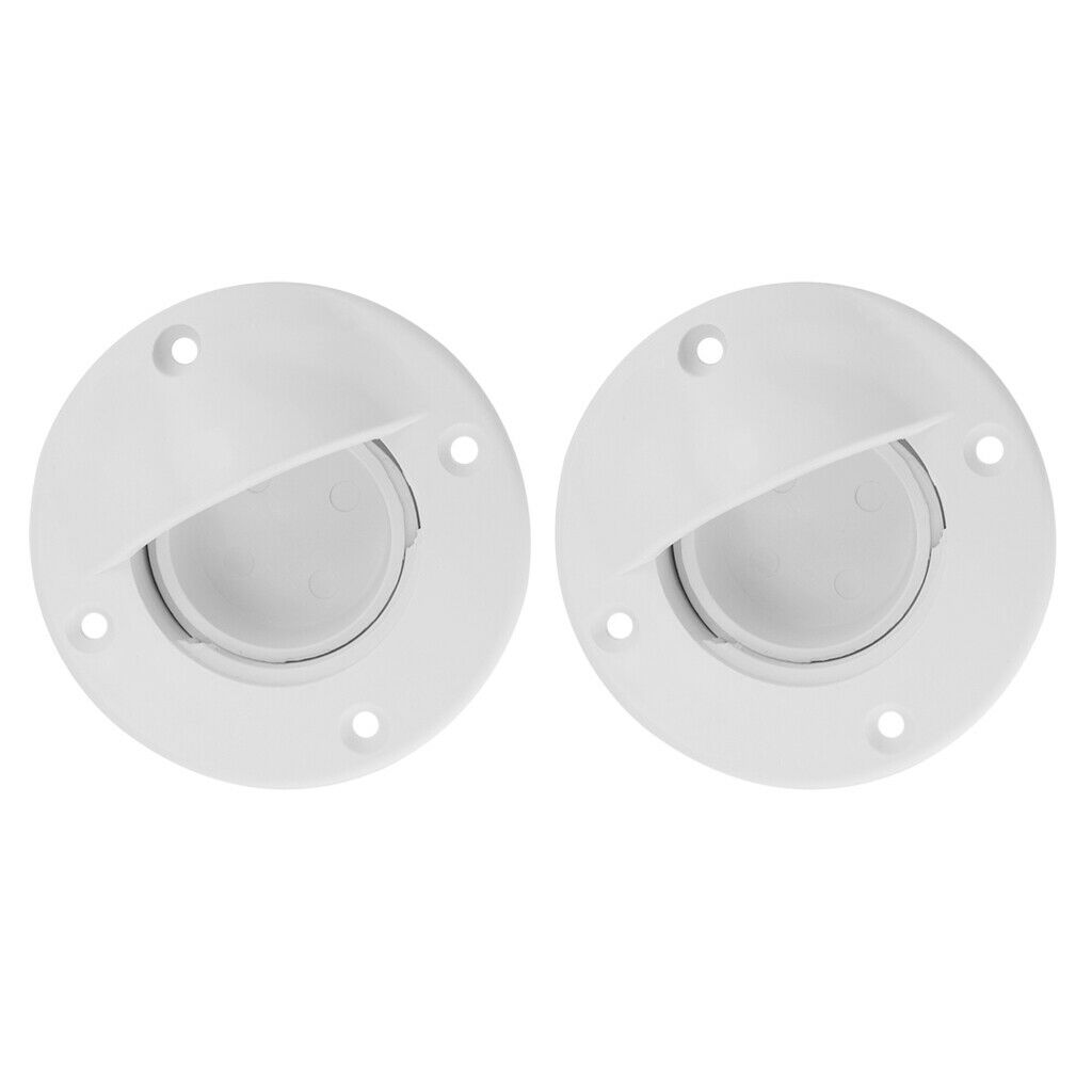 Pair Nylon Cockpit Deck Drain Scupper Valve with Gasket Seal for Boat Dia.50mm