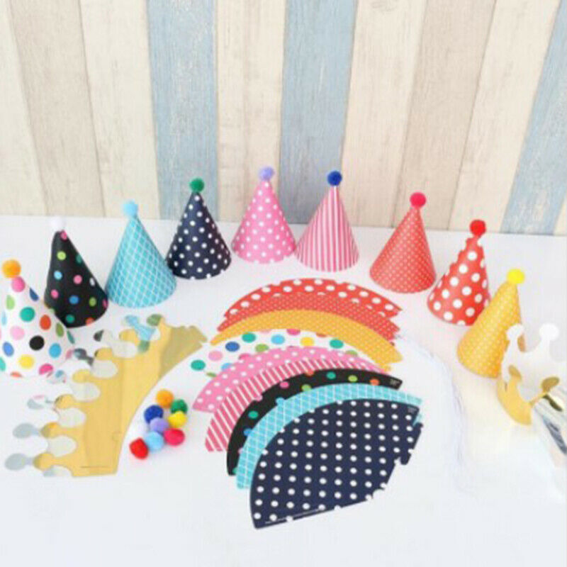 11pcs/set Happy Birthday Party Hats Polka Dot Baby Hats Party SuppliesJ TL