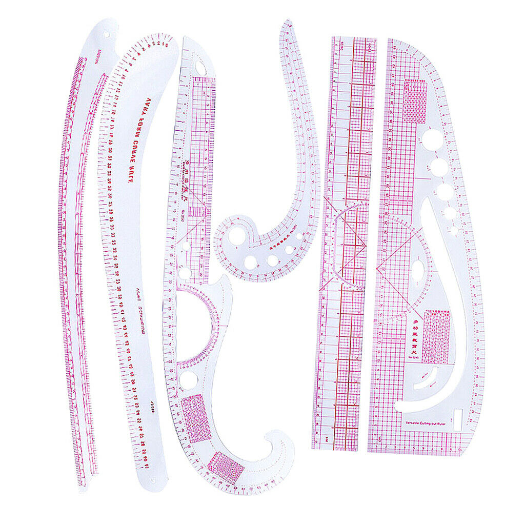 6pcs/Set French Curve Vary Form Fashion Ruler for Sewing Dressmaking Tool