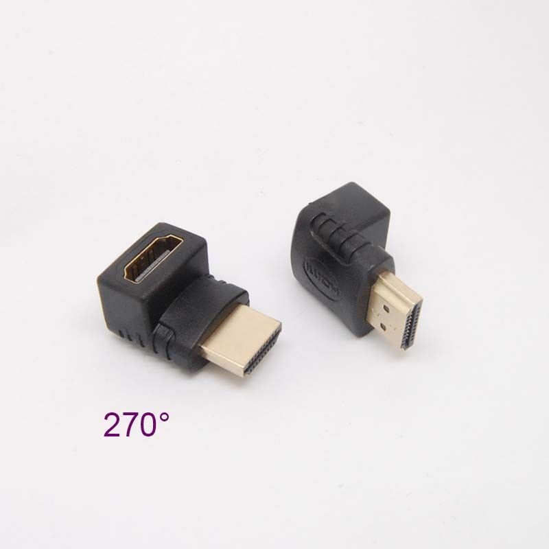 2PCS 270 Degree Right Angle HDMI Male to Female Plug Connector Adapter Extender