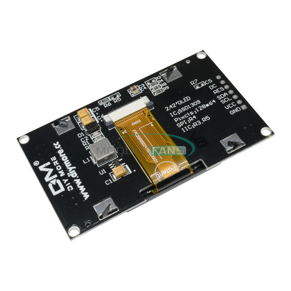 Yellow 2.42" inch 128X64 OLED Display Module SSD1309 SPI Serial FOR C51 STM32