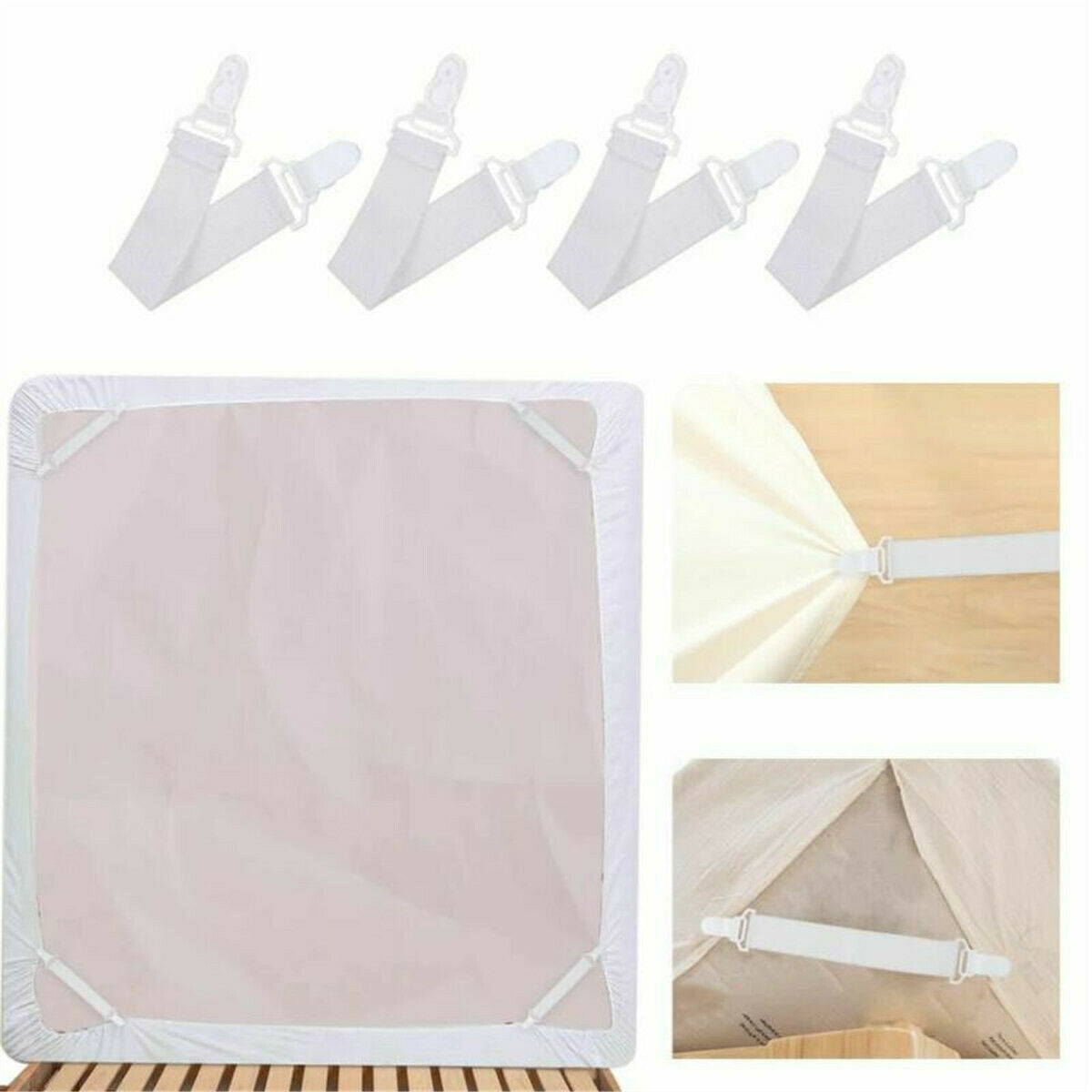 12PCS Fitted Bed Sheet Holder Grips Mattress Gripper Straps Clip Fastener Holder