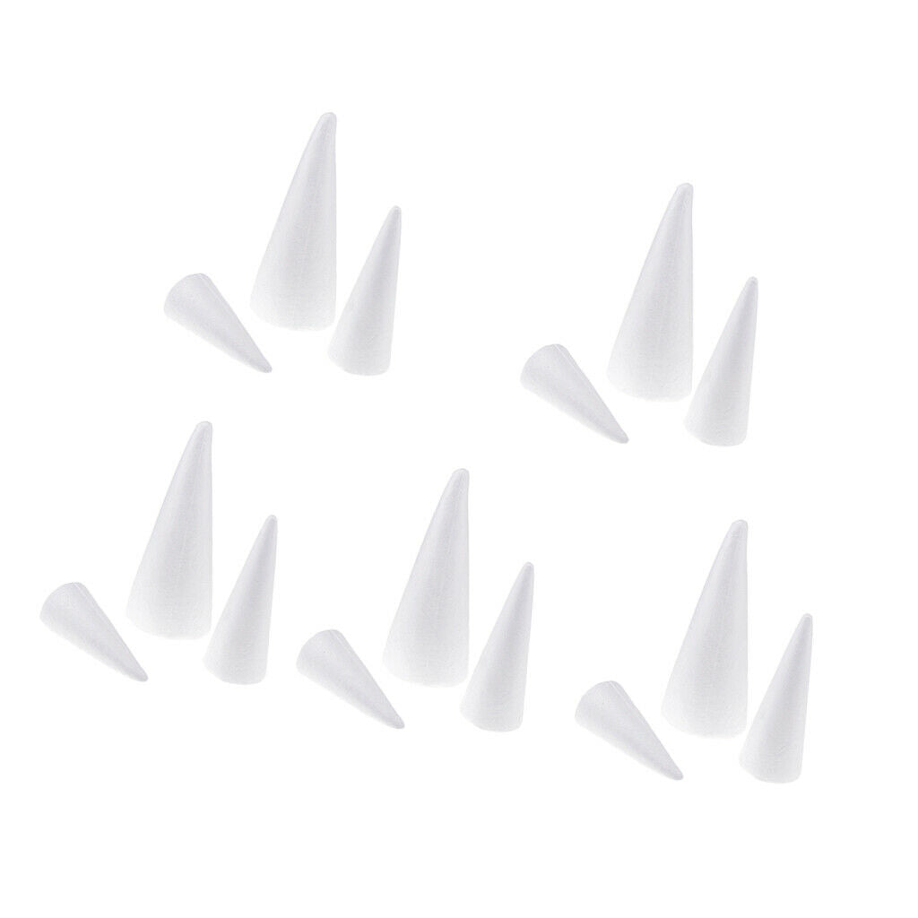 15 Cone Styrofoam Foam DIY Christmas Tree Base Material Ornament 3 Sizes DIY