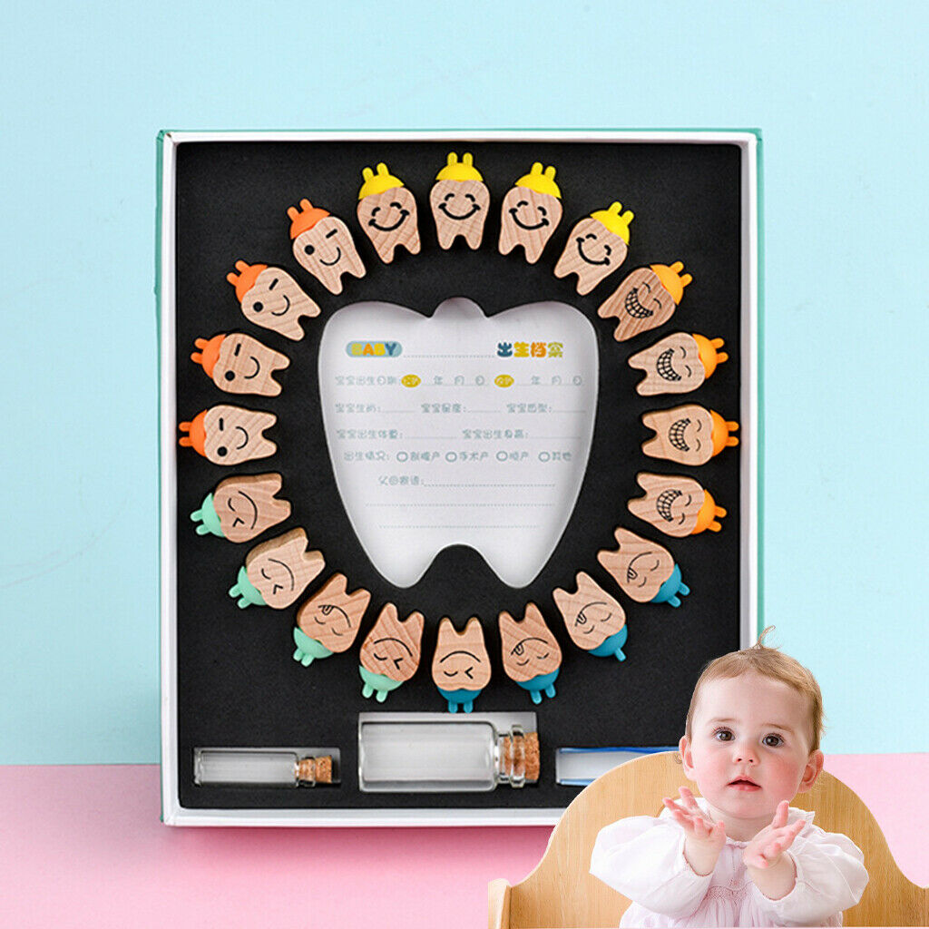 Wood Baby Lost Tooth Storage Holder Milk Teeth Organizer Child Memory Gift