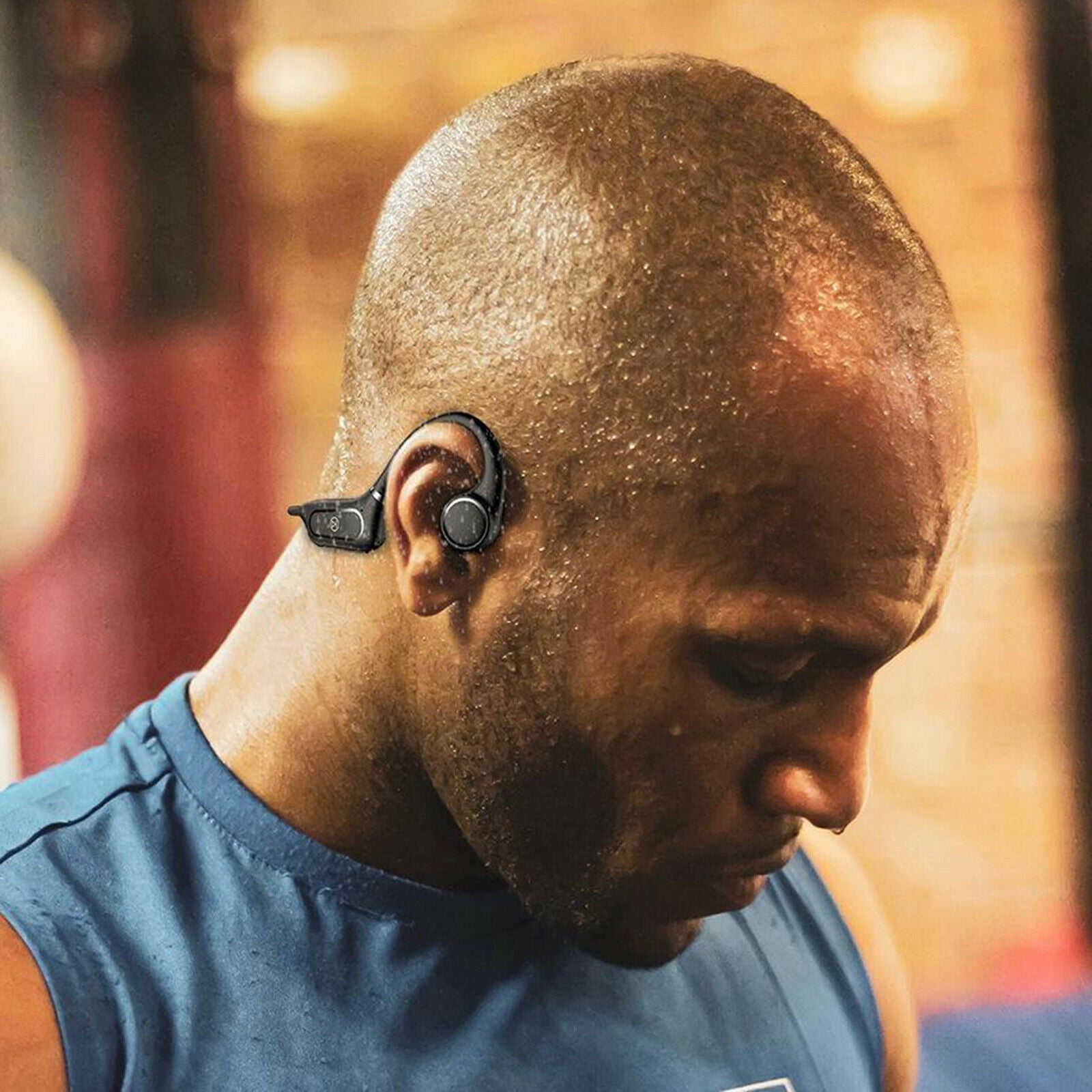 Waterproof Bluetooth Bone Conduction Headphones Mic Sport Wireless Earphones