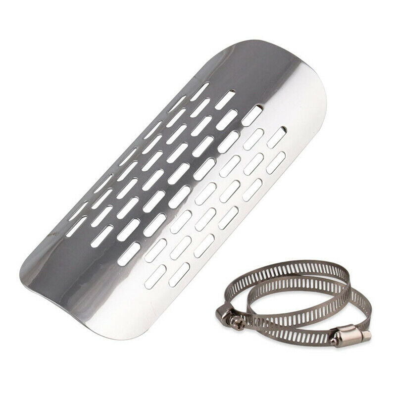 Motorcycle Chrome Heat Shield For 1 7/8"-2 3/4" Exhaust Muffler Pipe Cover Solid