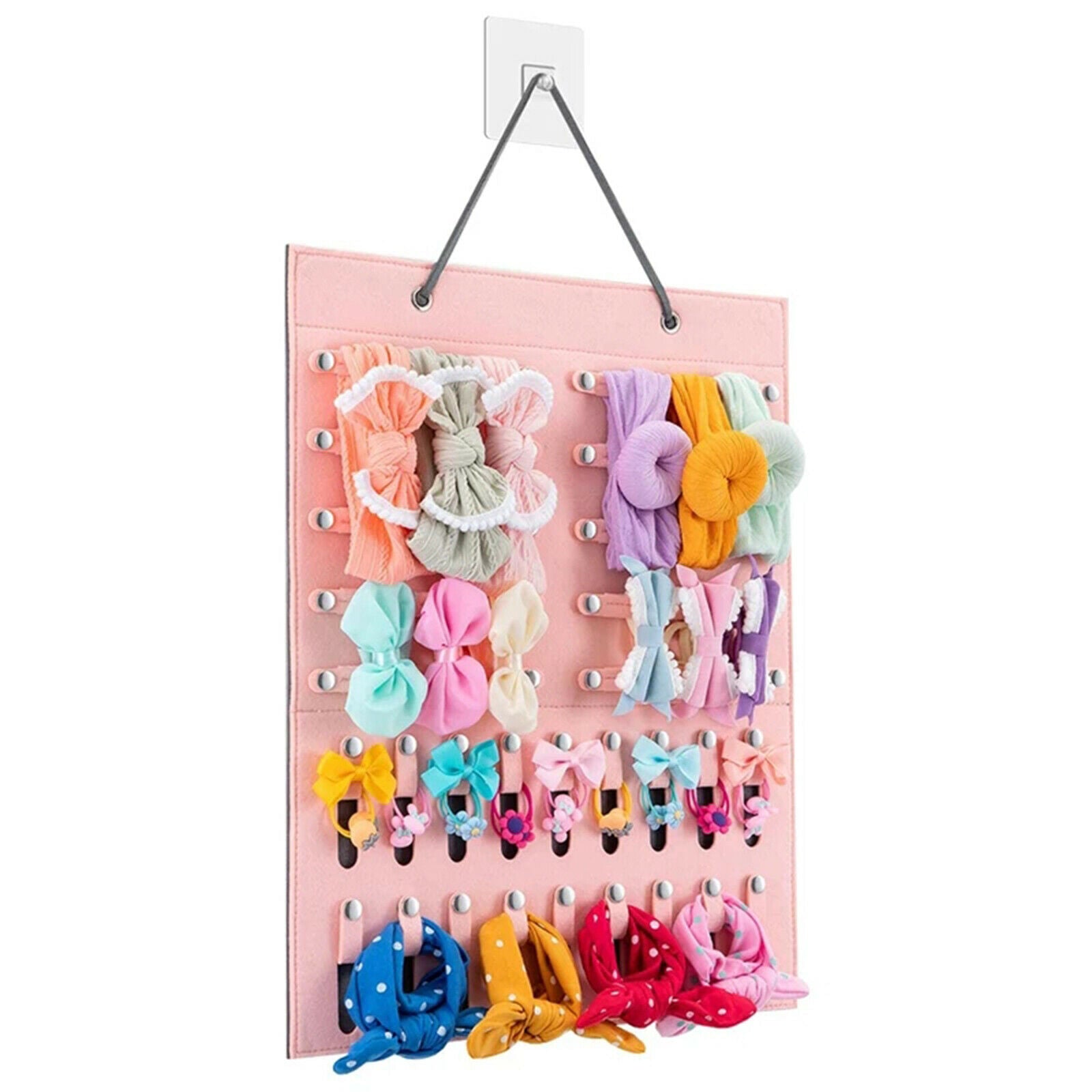 2X Headband Holder Storage Newborn Hair Bows Organizer Display Hanging Pink