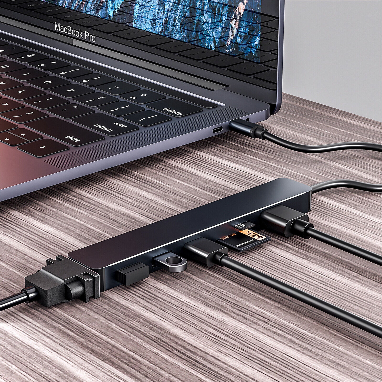 Universal 7 in 1 USB 3.0 C to HDMI Hub Adapter Dongle Plug&Play Superspeed