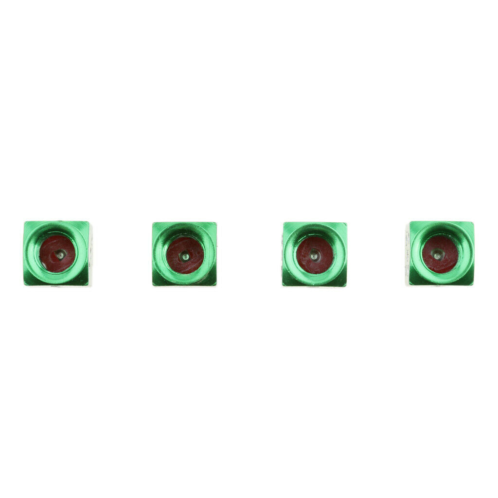 4Pcs Green Dice Tire/Wheel Stem Air Valve Caps Covers Set Motorcycle ATV