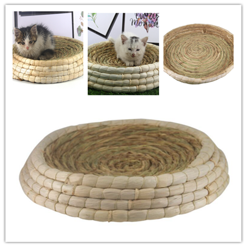 Pet Cat Nest Dry Grass Corn Husk Pole Fragrance Bird Dove Rabbit Hamster Mat
